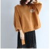 Brown oversized woolen sweat tops warm winter short t shirts