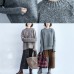 autumn warm stylish cotton knitted pullover  back side open oversize cozy o neck sweater