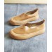 Khaki Casual Genuine Leather Flats  Flats