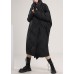 French Black Pockets Loose Duck Down down coat Winter